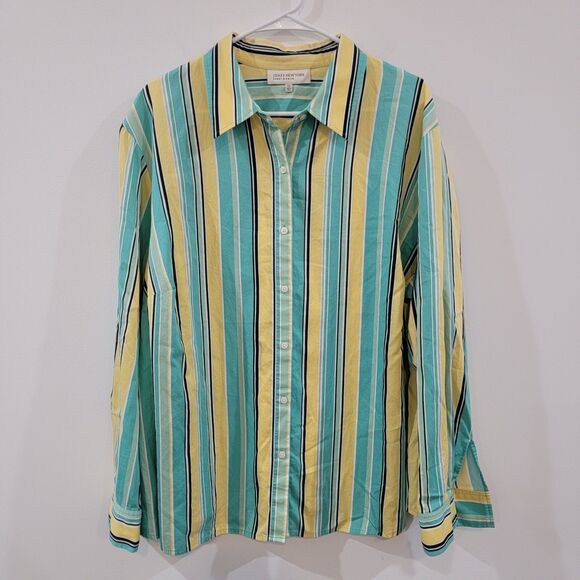 Jones New York Womens Button Up Top Size 3X Colorful Career Office - Picture 1 of 7